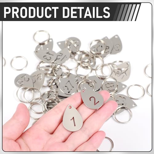 Yaocom 50 Pcs Hollowed Stainless Steel Number Tags - style: Drop, 1-50