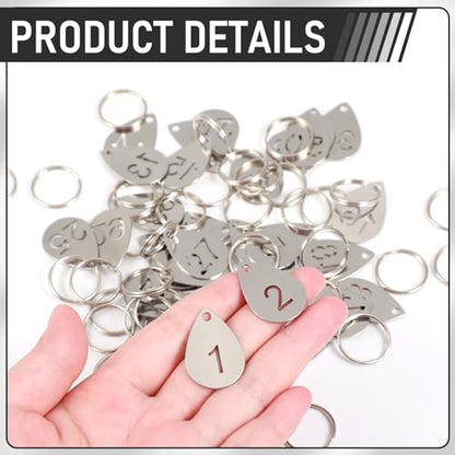 Yaocom 50 Pcs Hollowed Stainless Steel Number Tags - style: Drop, 1-50