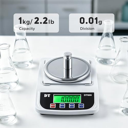 Bonvoisin Lab Scale 1000g x 0.01g Precision Electronic Scientific Scale Analytical Balance for Laboratory Jewelry Kitchen Industry