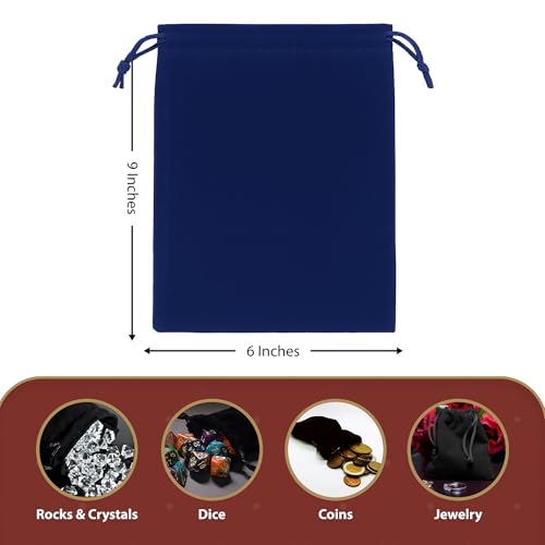Mandala Crafts 6x9 Navy Blue Jewelry Gifts Favors Velvet Drawstring Bags - color: Navy Blue 6X9 Inches, size: 1 Count (Pack of 50)