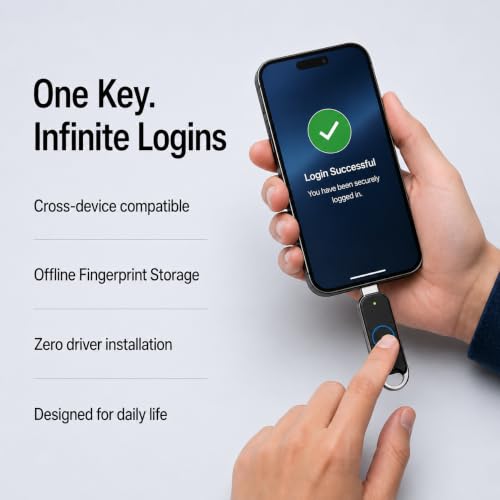 imKey Pass S6 FIDO2 FIDO U2F Certified Fingerprint Security Key Biometric Authentication USB-C Fast Passkey Passwordless Login & Strong 2FA MFA Phishing-Resistant for Online Accounts