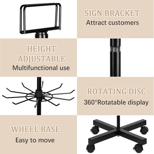 5 Tier Retail Display Stand Store Display Rack, Black - color: Black