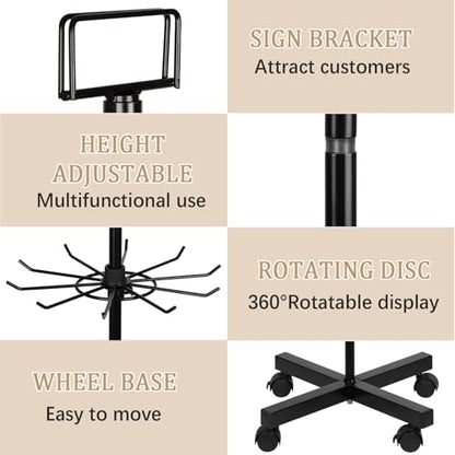 5 Tier Retail Display Stand Store Display Rack, Black - color: Black