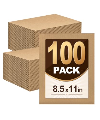 Magicheap 100 Pack Thick Corrugated Cardboard Sheets, 8.5in x 11in