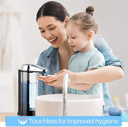 Secura 17oz Automatic Liquid Soap Dispenser, Touchless Battery Operated Hand Soap Dispenser with Adjustable Soap Dispensing Volume Control Dial, Personal Care Dispenser (Chrome-2Pcs) - color: Chrome, size: 500ml x 2