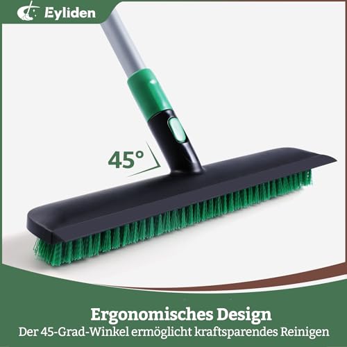 Eyliden Scrub Brush with Squeegee, Floor Deck Tile Bath Cleaning Scrubber