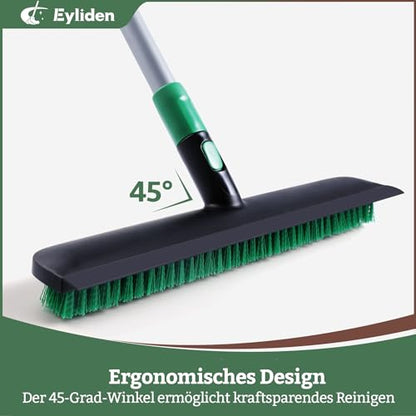 Eyliden Scrub Brush with Squeegee, Floor Deck Tile Bath Cleaning Scrubber