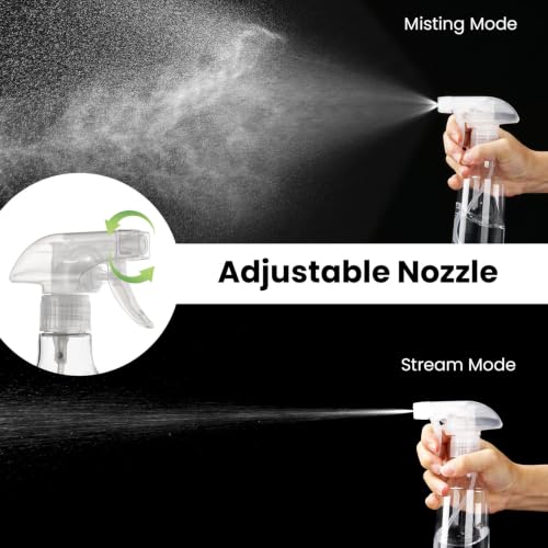 2 Pack 360° Reverse Plastic Spray Bottles 10oz Empty Spray Bottle - color: A-Clear
