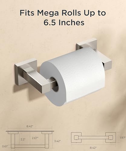 FORIOUS Commercial Toilet Paper Holder Wall Mount Bathroom Tissue Holder - color: Stainless Steel