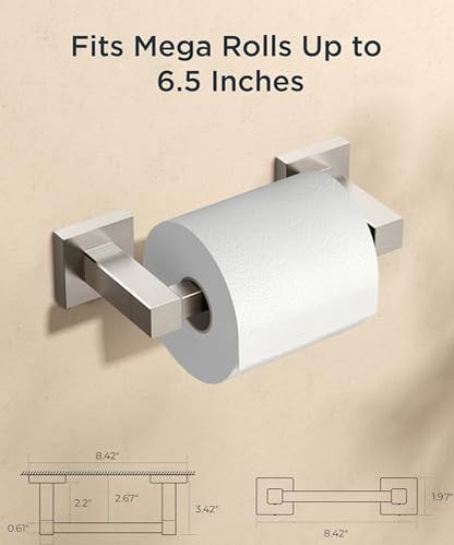FORIOUS Commercial Toilet Paper Holder Wall Mount Bathroom Tissue Holder - color: Stainless Steel