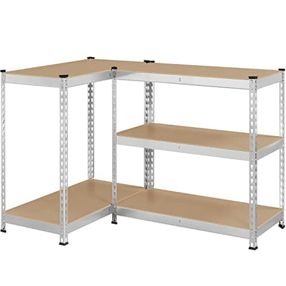 Topeakmart 5 Tier Metal Storage Shelving Unit, 35.5x17.5x72 Inch Silver - color: Silver, size: 35.5 x 17.5 x 72 Inch