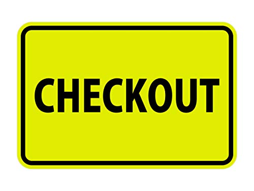 Signs ByLITA Classic Checkout Sign (Yellow/Black) - Small - color: Yellow / Black, size: 4 x 6" - Small (1 Pack)