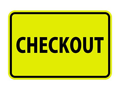 Signs ByLITA Classic Checkout Sign (Yellow/Black) - Small - color: Yellow / Black, size: 4 x 6" - Small (1 Pack)