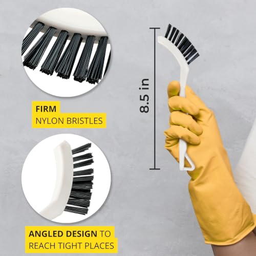6-Pack Grout Cleaner Brush Set - Firm Nylon Bristle Detail Scrub Brushes for Household Use on Bathtub, Shower, Kitchen, Tile Floors, Sink, Grooves, Window Tracks, Drains