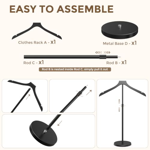 2 Pack Mannequin Torso, 20-34 Inch Adjustable Shirt Display Stand, Black - size: 2 Pack