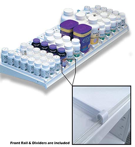 Retail Shelf Divider for Gondola, Wood or Glass Shelves - 10 48" L Front Rails & 200 12" D Dividers - size: 10 Rails, 200 Pack Dividers, style: 12" Dividers