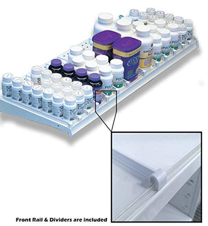 Retail Shelf Divider for Gondola, Wood or Glass Shelves - 10 48" L Front Rails & 200 12" D Dividers - size: 10 Rails, 200 Pack Dividers, style: 12" Dividers