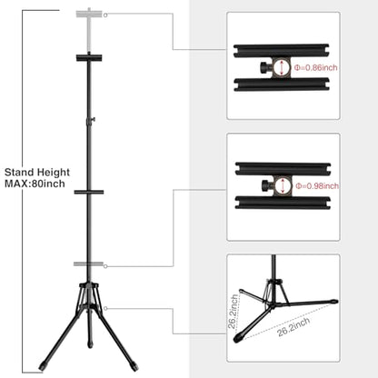 Poster Stands for Double Display, Adjustable Poster Board Height Up to 80" - color: 1 Pack Black