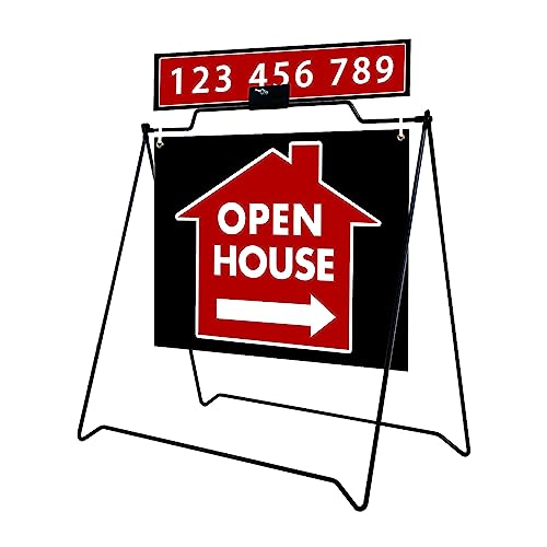 BLACK A Frame Stand 24"x18" Real Estate Agent Sidewalk Sign (Stand Only) (6 UNIT)