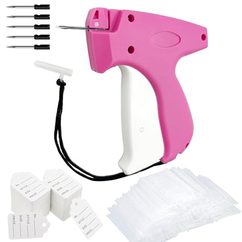 JINFFR Price Tagging Gun for Clothing, Standard Retail Price Tag Attacher with Gun for Clothes 1600 1" Barbs Fasteners, 400 Clothing Label Tags and 5 Needles - color: Tagging Gun + Tags
