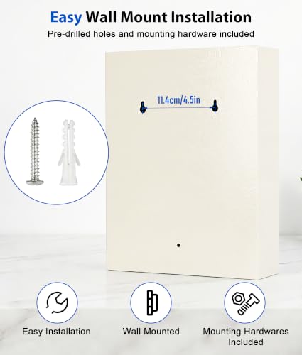 KYODOLED Key Box, 40-Key Lock Box with Combination Lock, Wall Mount, White - color: White-01