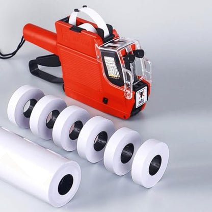 MX-6600 Price Labels | Double Line Pricemarker Labels Paper for MX-6602/YH-689/G6600/CN-6600EOS | Price Gun Stickers |10 Rolls/5000pcs, Without Gun (White) - color: White