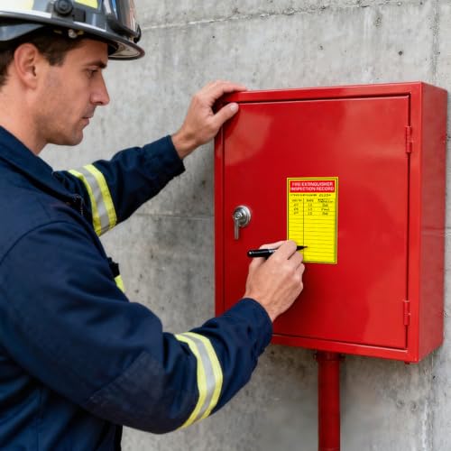 200 PCS Fire Extinguisher Inspection Record Label Monthly 5" x 3"