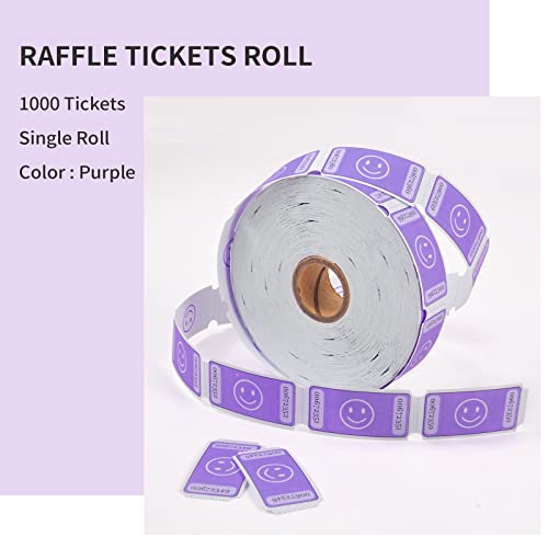 LLIKED Smile Raffle Tickets Each Tickets 1"x2" 1000 Single Roll Purple - color: Purple