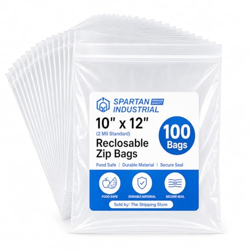 10" X 12" (100 Count) Quart Clear Reclosable Zip Plastic Poly Bags - size: 10” X 12”