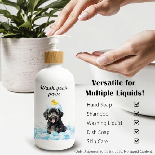 Black Poodle Gifts Glass Soap Dispenser with Pump - color: Poodle 03
