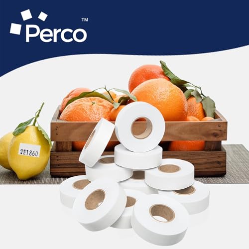 Perco White Price Marking Labels - 56,000 Blank Labels for Garvey 18-6 One Line Price Gun - 44 Rolls, 4 Sleeves - Made in USA - color: White, size: 4 Sleeves