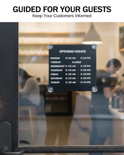 Magnetic Business Hours Sign, Changeable Storefront Opening Hours Board - color: Black Board