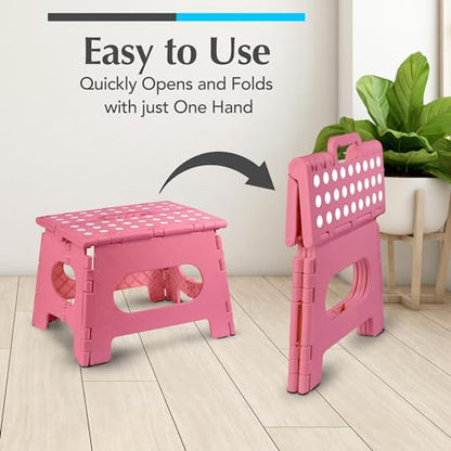 Handy Laundry Folding Step Stool 9 Inch 2 Pack, Holds 300 lbs, Non-Slip - color: Pink, size: 9 Inch 2-Pack
