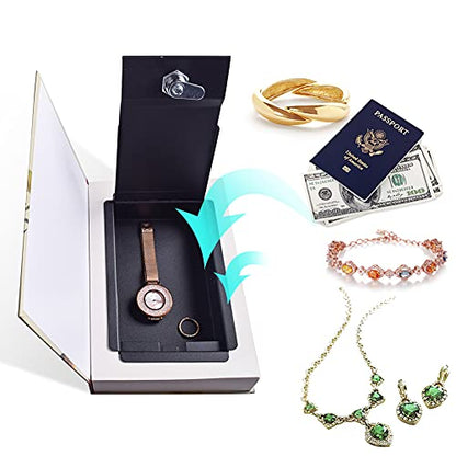 Real Paper Book Safe with 2 Keys,Hidden Metal Lock Box Featuring for Home Documents, and Caja Fuerte para Dinero-Alice - color: Yellow