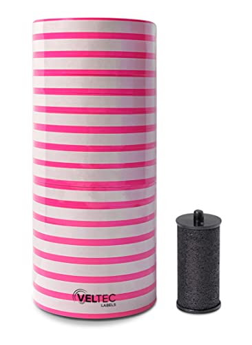 Veltec Premium Pricing Labels for Monarch 1110 Price Gun, 16 Rolls, 17,000 Labels, Ink Roller Included (Pink) - color: Pink