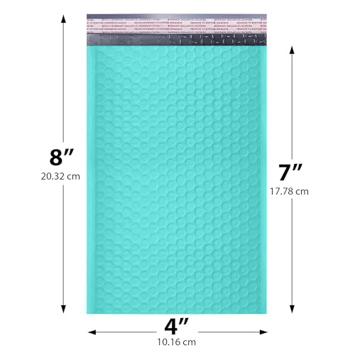 Teal Bubble Mailers 4x8, Self Seal Poly Padded Envelopes #000, 500 Pack - color: Teal, size: 4"x8" / 500 Pack