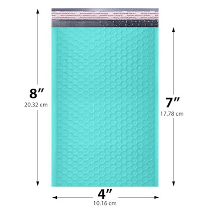 Teal Bubble Mailers 4x8, Self Seal Poly Padded Envelopes #000, 500 Pack - color: Teal, size: 4"x8" / 500 Pack