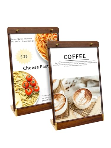 Tabletop Acrylic Sign Holder 8.5 x 11, Clear Slant Back Sign Stand - size: 8.5X11 Inch