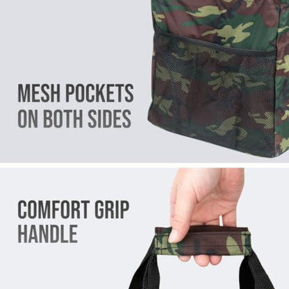 Extra Large Utility Tote Bag - Oversized Collapsible Beach Bag - Camo - color: Camo