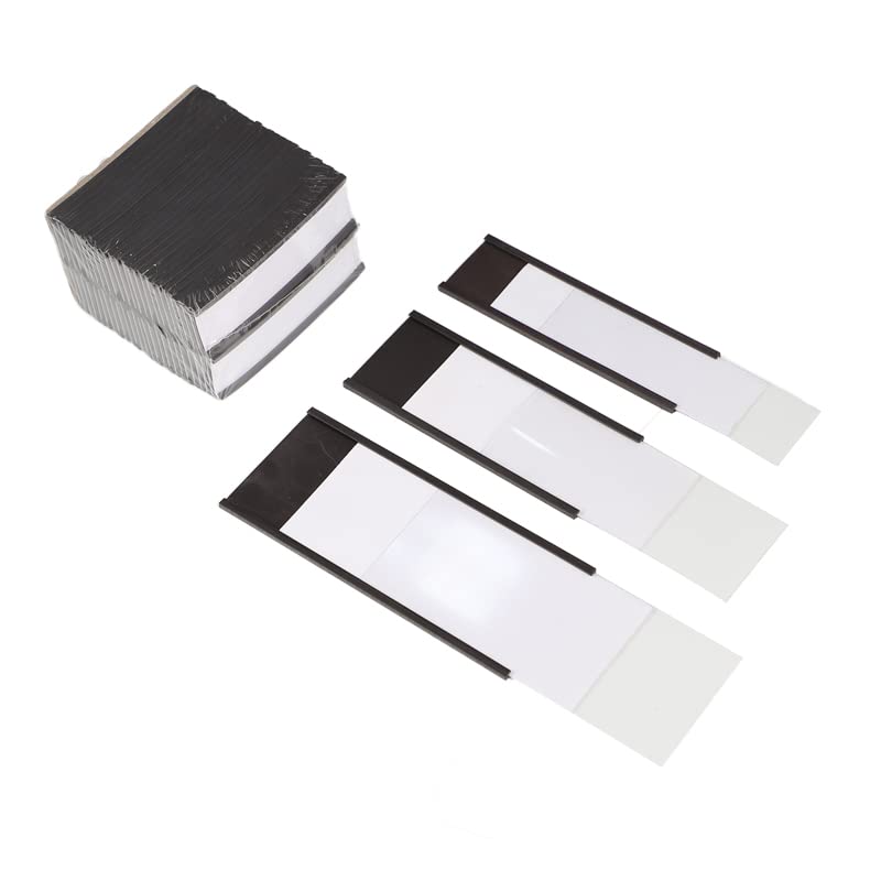 C Channel Magentic Label Holders 0.5x3 Inch with Paper Inserts and Clear Plastic Protectors,Magnetic Data Card Holders File Cabinet Labels,Pack of 50 - size: 0.5"x3"-50pcs