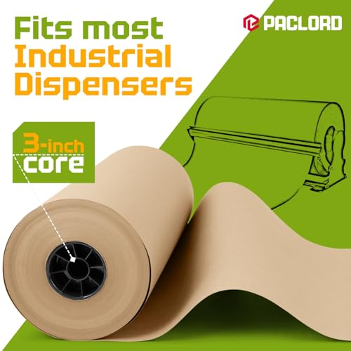 USA Made 18" x 8640" (720 ft) Brown Kraft Paper Roll, Large Size - color: Natural Kraft, size: 1 Roll