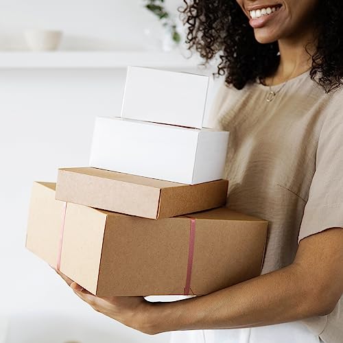 Famagic 9x6x2 Small White Shipping Boxes for Small Business, Gift, 25 Pack - color: White, size: 9x6x2" 25pcs