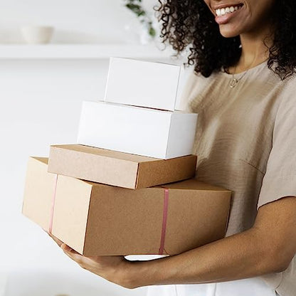 Famagic 9x6x2 Small White Shipping Boxes for Small Business, Gift, 25 Pack - color: White, size: 9x6x2" 25pcs