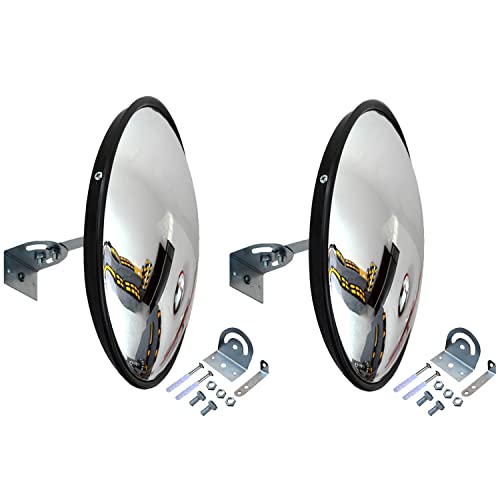 12" Convex Security Mirror, 2 Pack for Garage, Office, Warehouse Blind Spot Safety & Traffic Security, Indoor/Outdoor - color: 12" Indoor-2pack