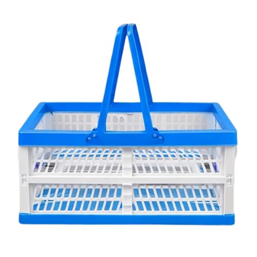 37L Capacity Collapsible Shopping Basket with Integrated Handles, Folds Flat for Easy Storage (1)