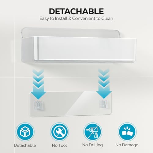 Nieifi Adhesive Shower Shelves, Clear, 5 Pieces - color: A-Clear, size: 5 pieces