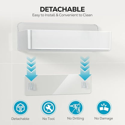 Nieifi Adhesive Shower Shelves, Clear, 5 Pieces - color: A-Clear, size: 5 pieces