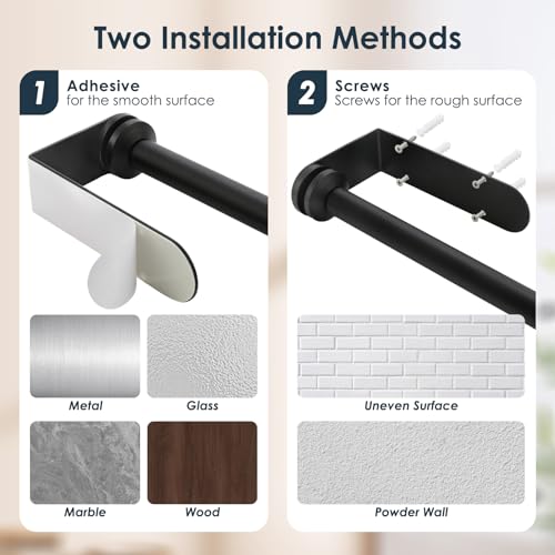 theaoo Under Cabinet Paper Towel Holder, One-Hand Tear, Wall Mount, Black - color: Black