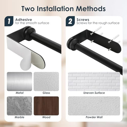 theaoo Under Cabinet Paper Towel Holder, One-Hand Tear, Wall Mount, Black - color: Black