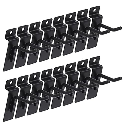 Keadic 20Pcs 2” Slatwall Hooks Set Heavy Duty Slat Wall Shelf Brackets Hanging Hook Pegboard Gridwall Panel Hook for Garage Shop Retail Display and Organization (Black) - size: 2 Inch